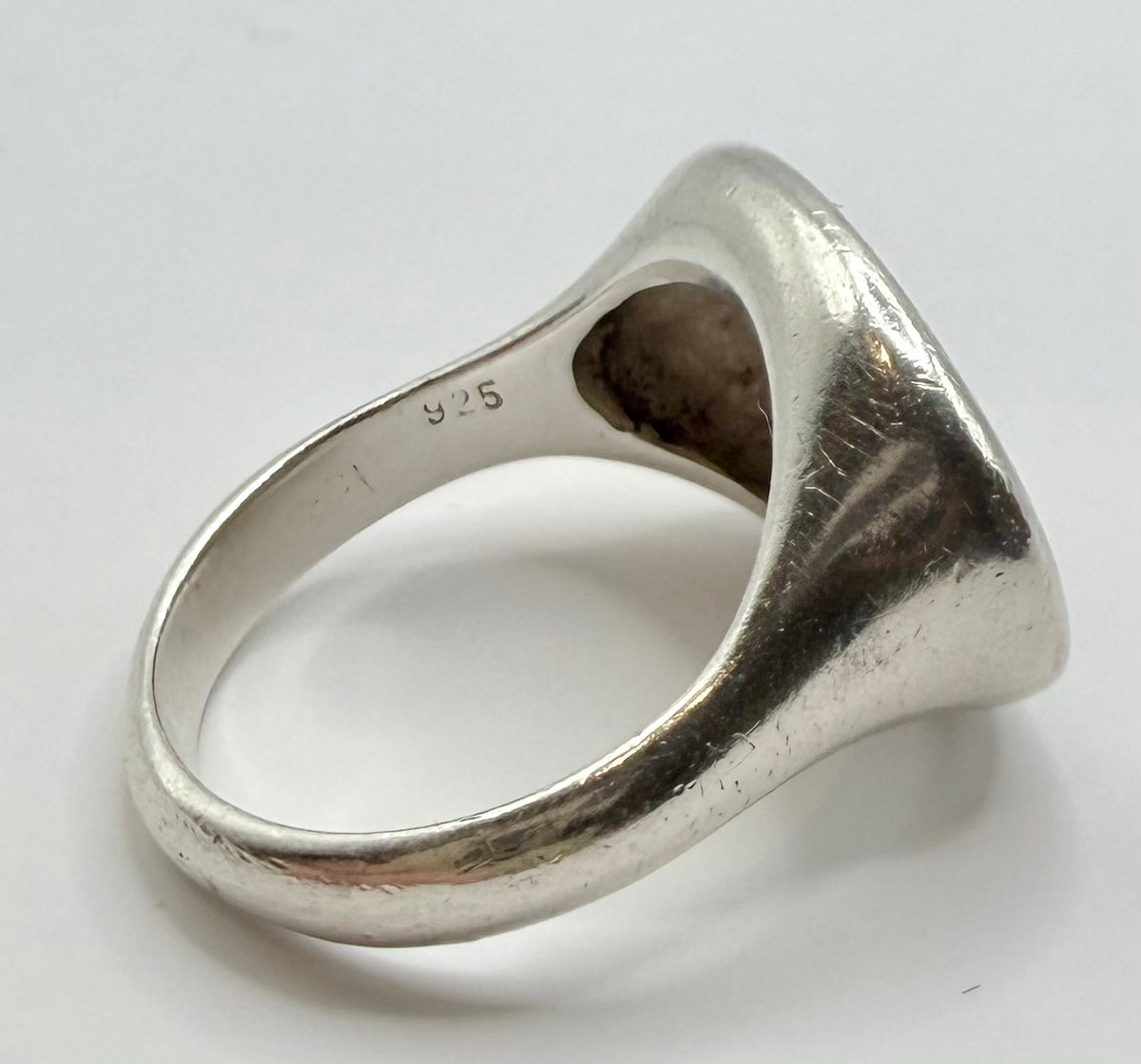 Vintage 925 Sterling Silver Nature-Inspired Signet Ring | Unisex Size 7.5